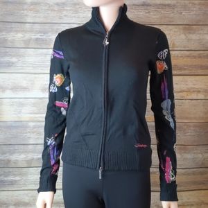 Firetrap Black Butterfly Zip-Up Sweater